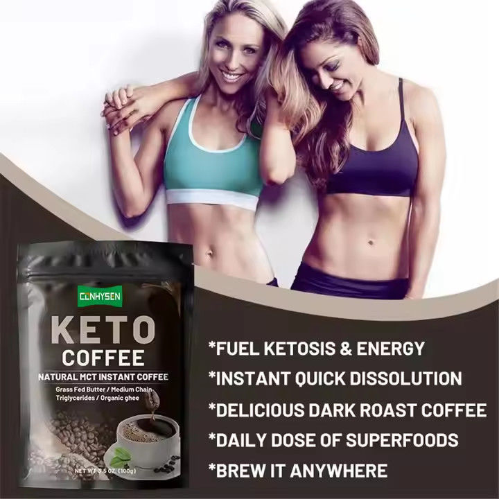 Private Label Keto Schlankheitsmittel Kaffee Gewichtsverlust Diätkontrolle MCT Mahlzeitenersatz Nahrung Instant