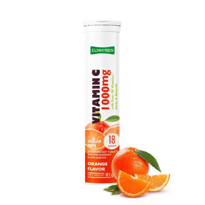 OEM ODM Vitamin C Efferveszente Tabletten 1000 mg Über 20 Vitamine Kräuter Mineralien Immunhilfe