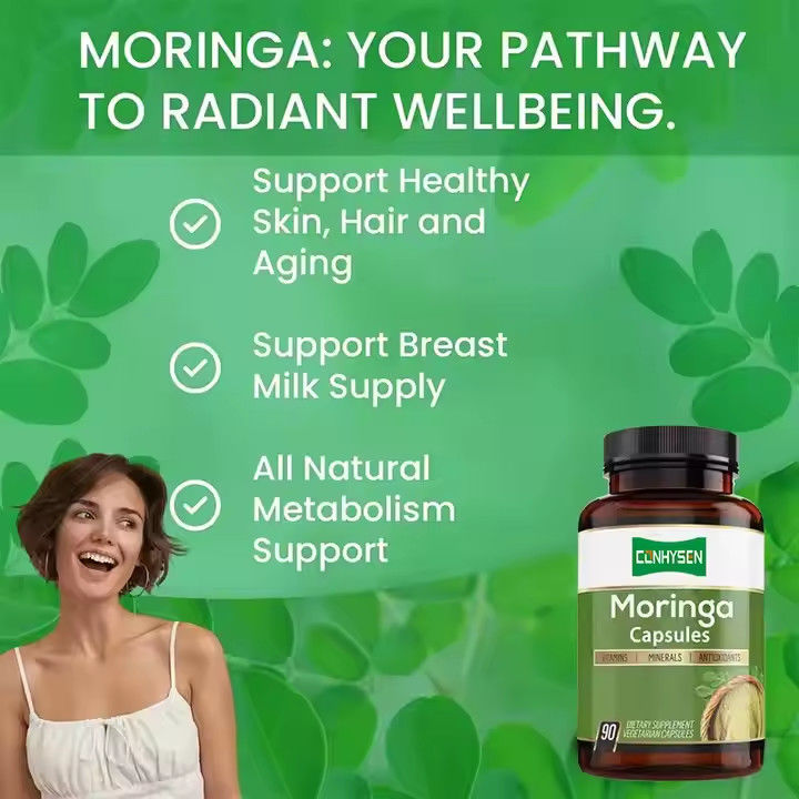 Maßgeschneiderter Geschmack reine organische Moringa Kapseln für Immunsystem & Energie Booster