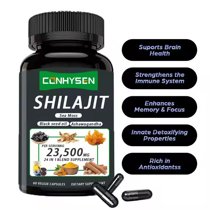 OEM Himalaya Shilajit Kapseln Fulvinsäure Mineralien Meeresmoos Säure Natürliche Mischung verbessert die Energie