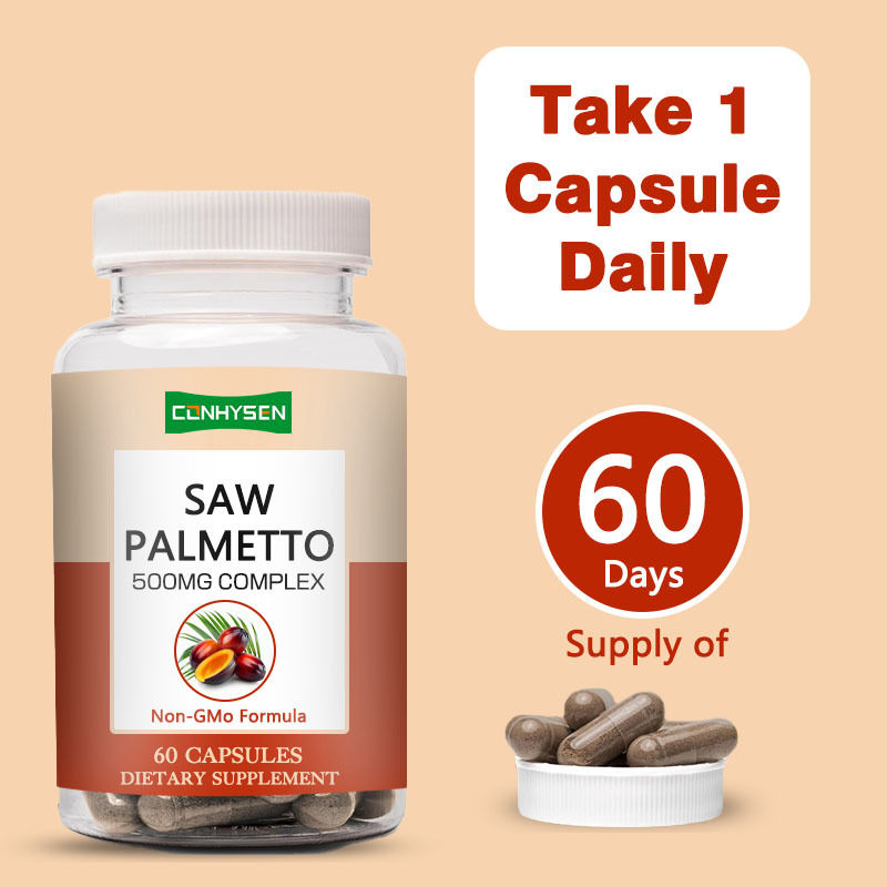 Nicht-GVO Saw Palmetto Kapseln 500 mg Komplex Unterstützung Hormonhaushalt Haargesundheit