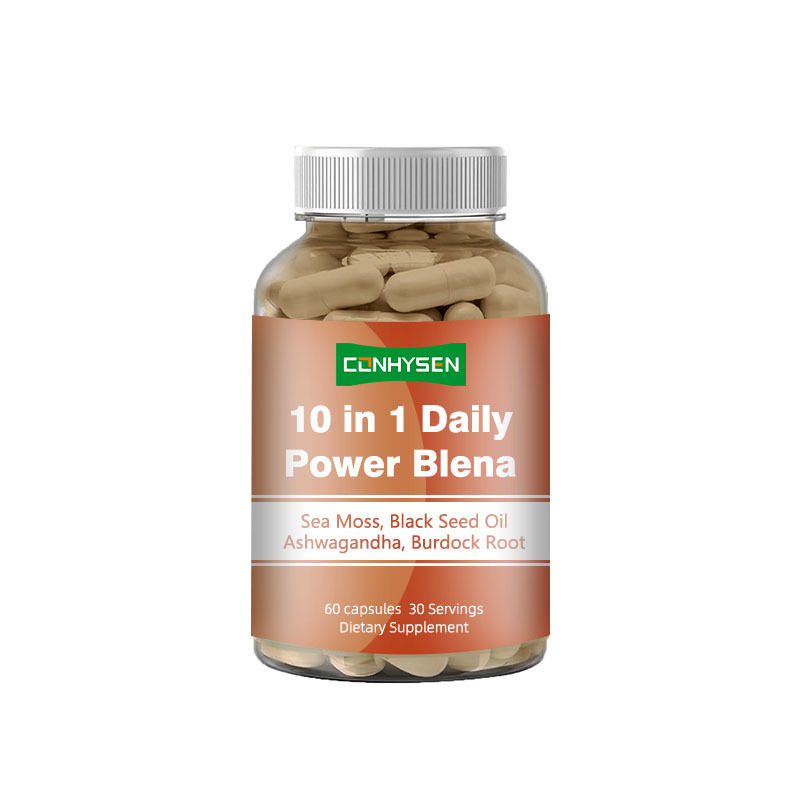 10 in 1 tägliche Energie Blena Sea Moss Kapseln fördern das emotionale Gleichgewicht mit Ashwagandha