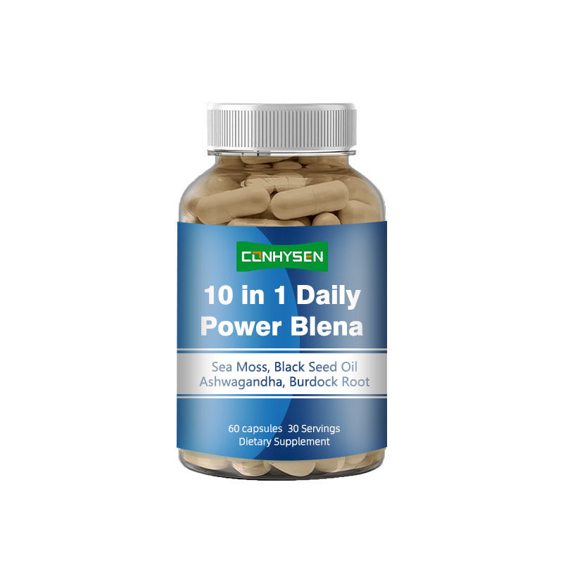 Custom Label 10-In-1 Blend Fördert das Immunsystem Sea Moss Kapseln Ashwagandha Ergänzungsmittel