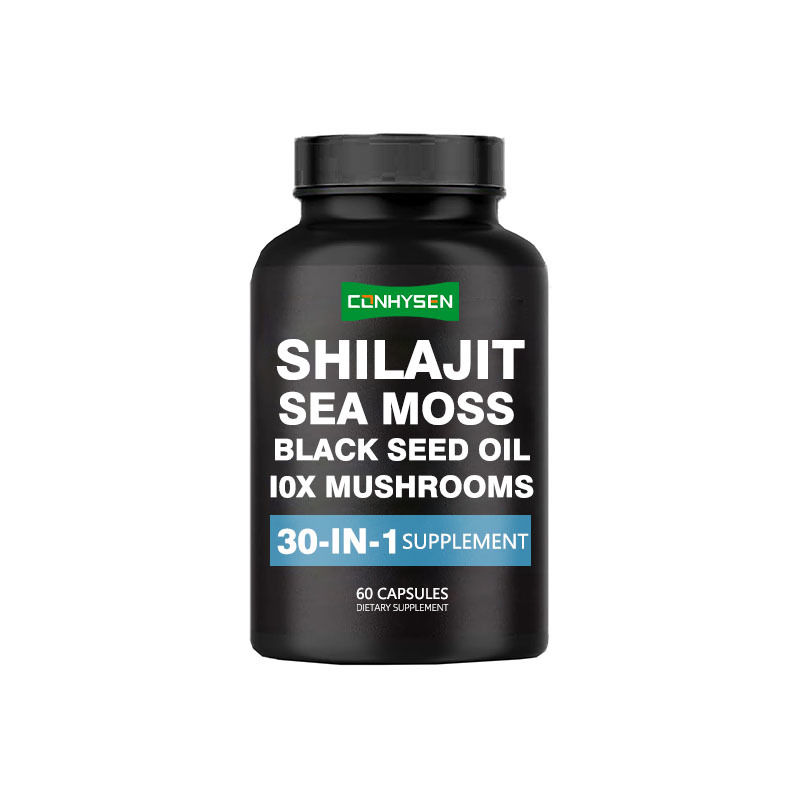 Shilajit-Kapseln mit Meeresmoos-Schwarzkerneöl Nahrungsergänzungsmittel zur Unterstützung der Immunität