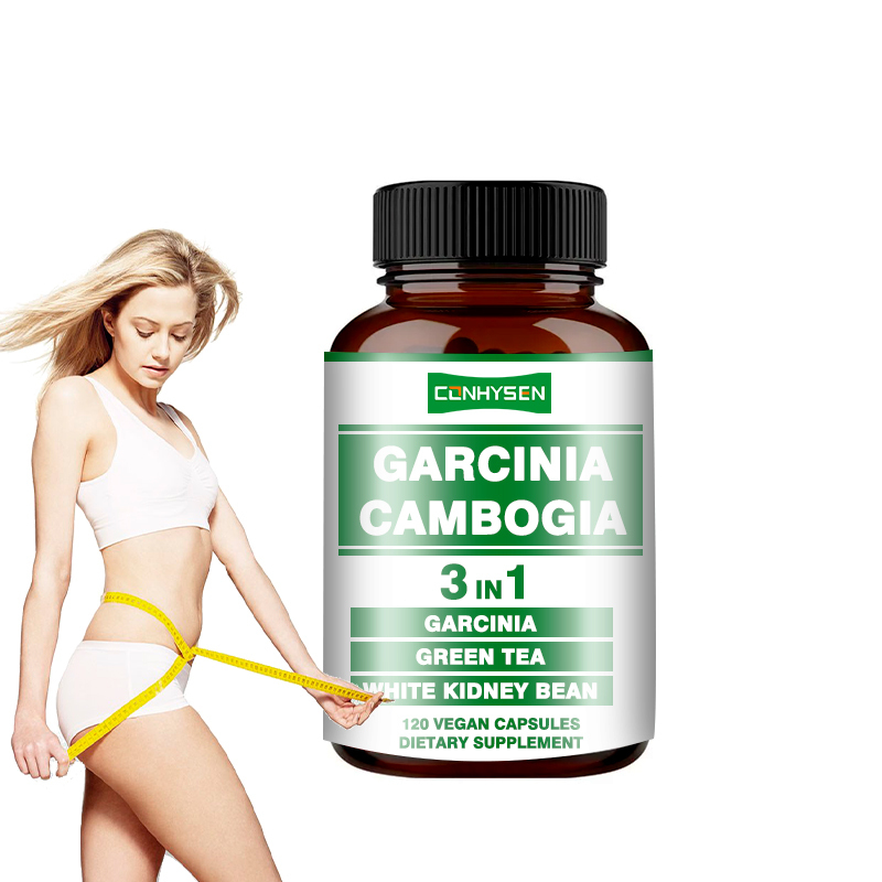 Warmverkauf Garcinia Cambogia Kapseln 3-in-1 Vegane Kapsel fördert die Energieproduktion mit grünem Tee