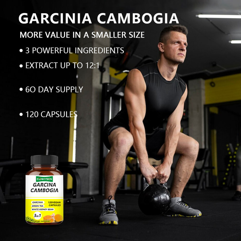 Fabriklieferung Garcinia Cambogia Kapseln 3-in-1 Premium-Zutaten erhöhen die Energieproduktion