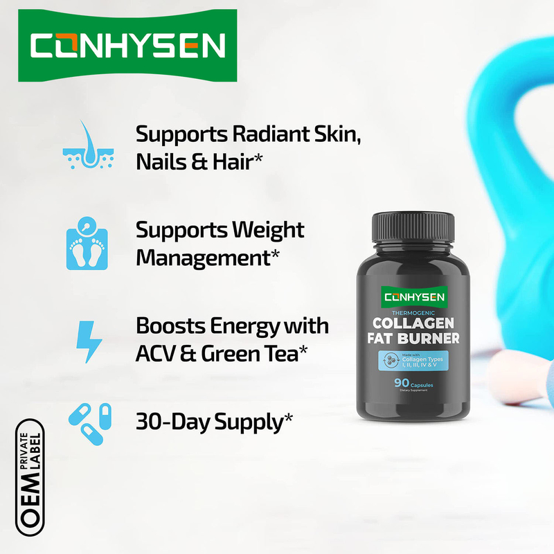 Custom Multi-Kollagen Peptide Kapseln Fettverbrenner Nahrungsergänzungsmittel Appetit-Suppressant Pille für Erwachsene Anti-Aging-Kollagen-Pillen