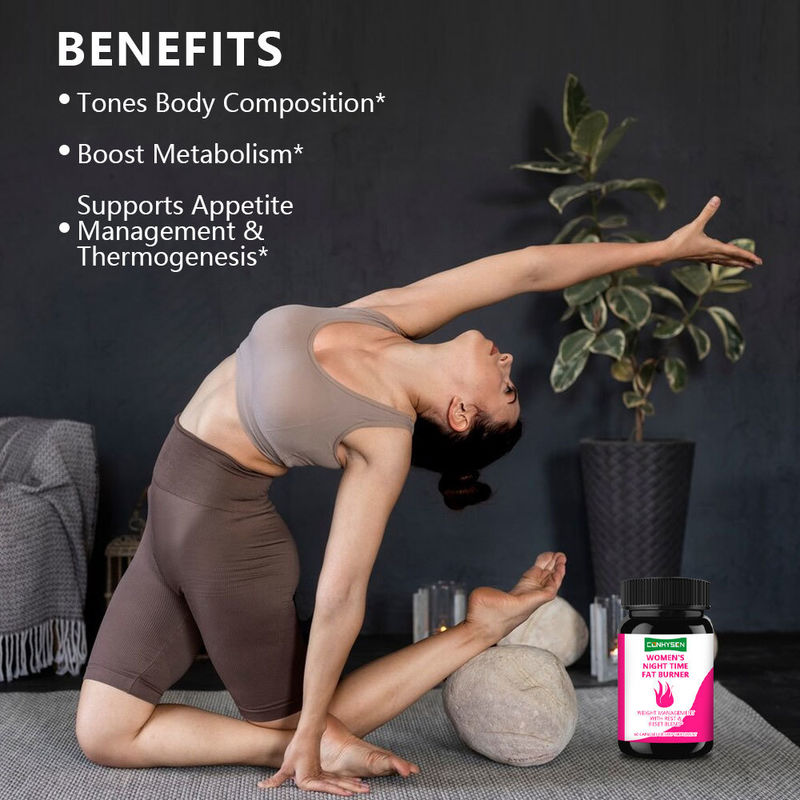 Private Label Damen Nachtzeit Fatburner Kapseln mit Vitamin D unterstützen die Verdauung & Muskelregeneration