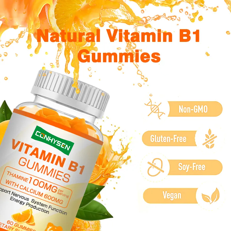 Private Label Vitamin B1 Kaugummi erhöht Energie fördert Herzgesundheit Gesundheit erhalten natürliche Versorgung