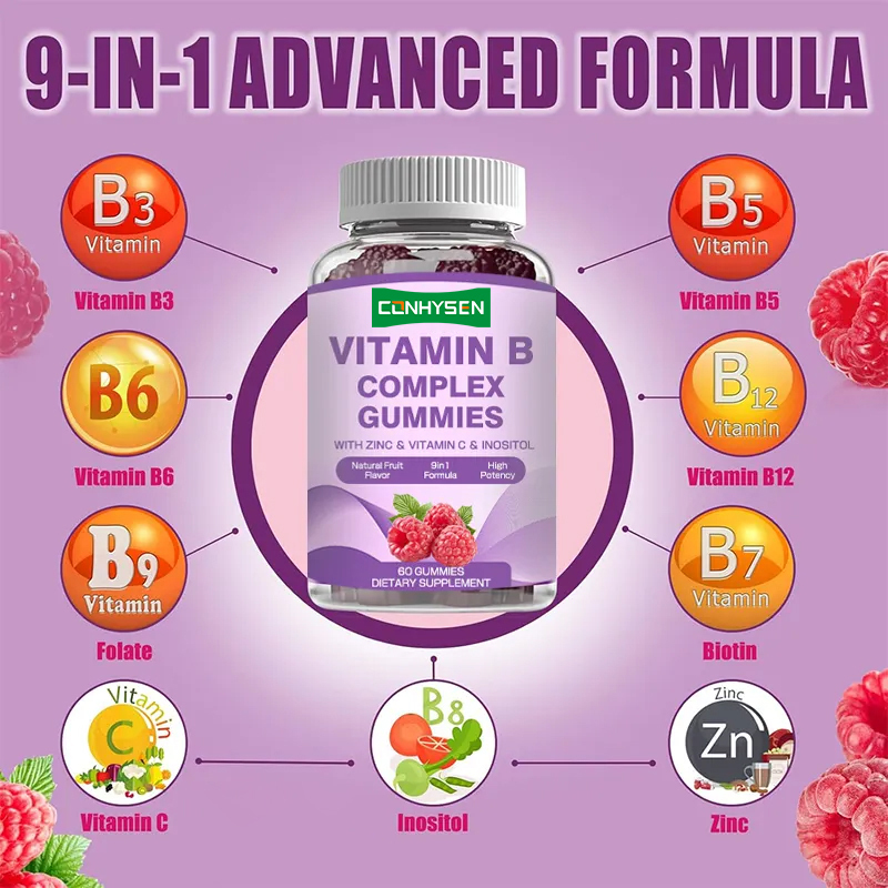 Vitamin-B-Komplex-Gummibärchen zur Stärkung des Immunsystems Vitamin C Folsäure Nahrungsergänzungsmittel Vitamin B