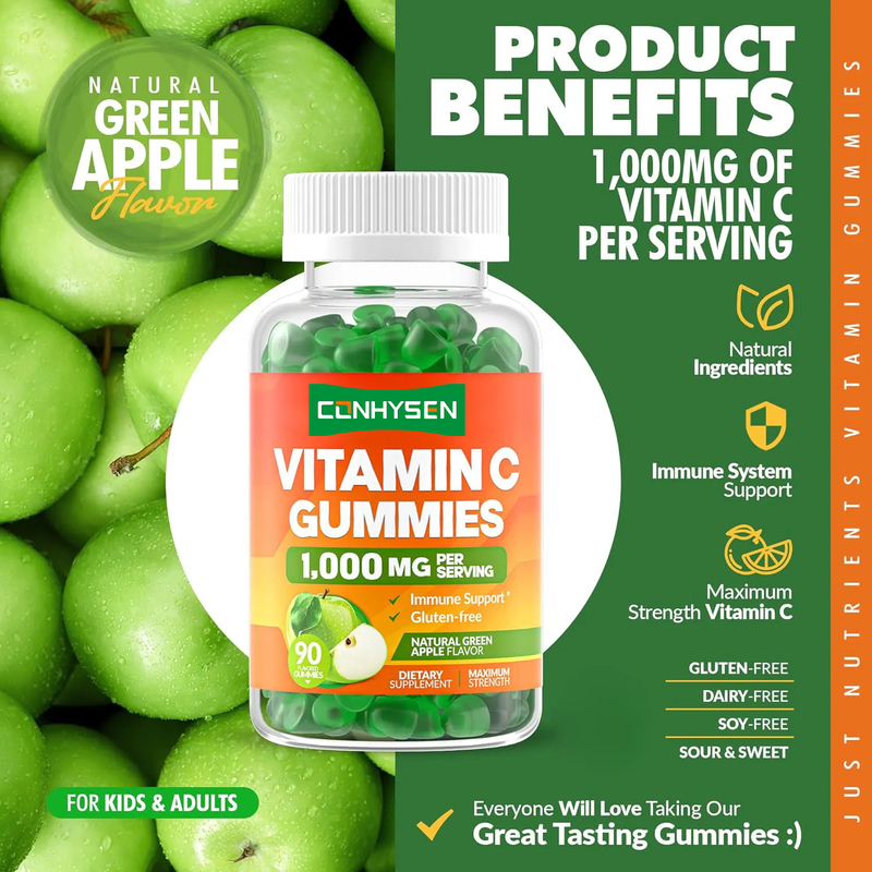 OEM Hautaufhellung Ergänzungsmittel für Erwachsene Vitamin C für Kinder 1000mg Vitamin C Gummibärchen