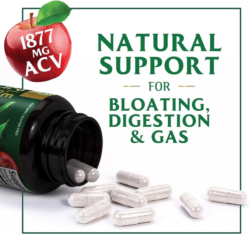 OEM Natürliche Ketone ACV Kapseln Gewichtsverlust Bio Zuckerfrei Flachbauch Apfelessig Kapseln Gewichtsverlust Gummi Süßigkeiten Nahrungsfaser