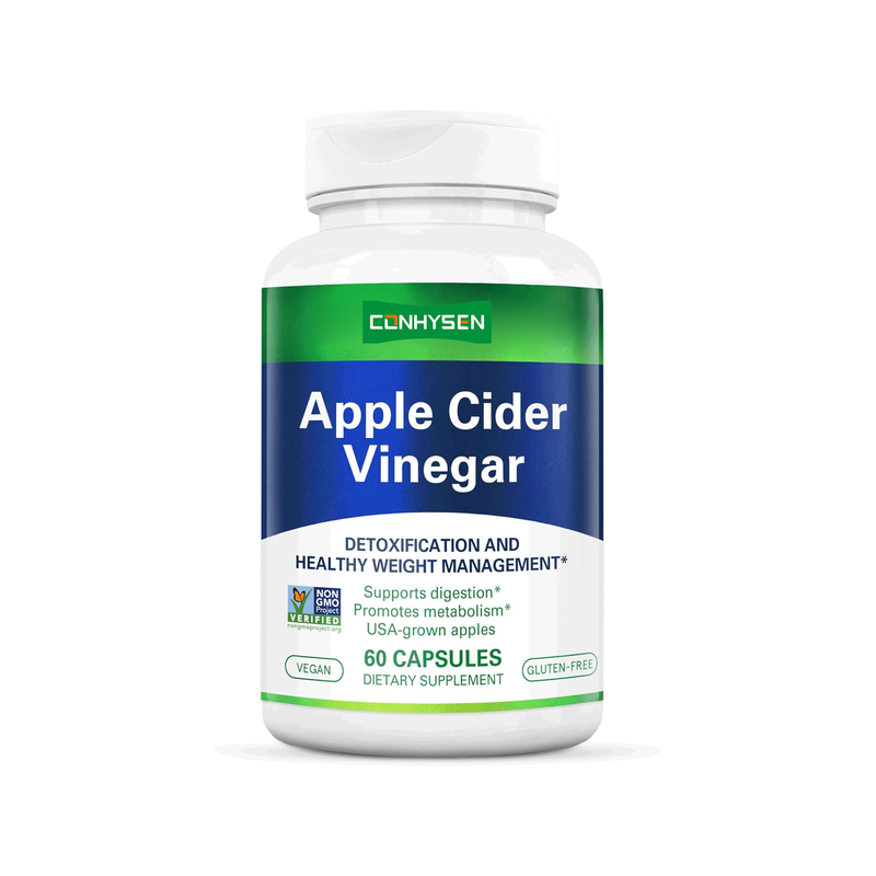 Premium Apfelessig Detox Kapseln mit Verdauungsenzymen unterstützen den Stoffwechsel, das Gewichtsmanagement und die Darmgesundheit