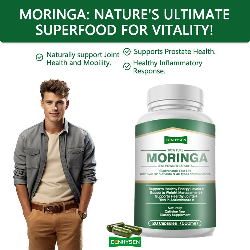 Custom Label Moringa Kapseln unterstützt Prostata gesund mit Blattpulver über 92 Nährstoffe