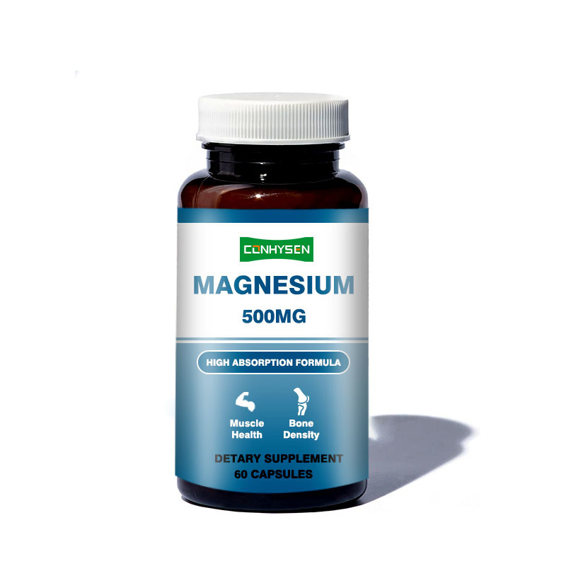 Maßgeschneiderte Marken-Magnesium-Kapseln 500 mg unterstützen Gedächtnis und Gehirnfunktion Nicht-GVO