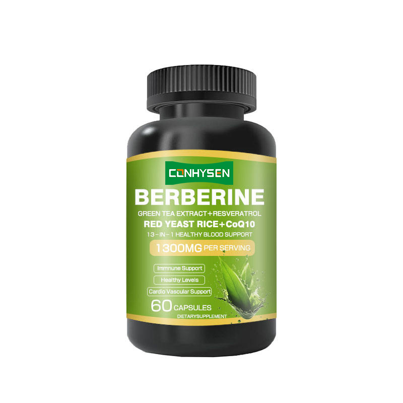 OEM/ODM 1300mg Berberin Kapseln 13-in-1 für gesunde Blutunterstützung Grüntee-Extrakt Ergänzungsmittel