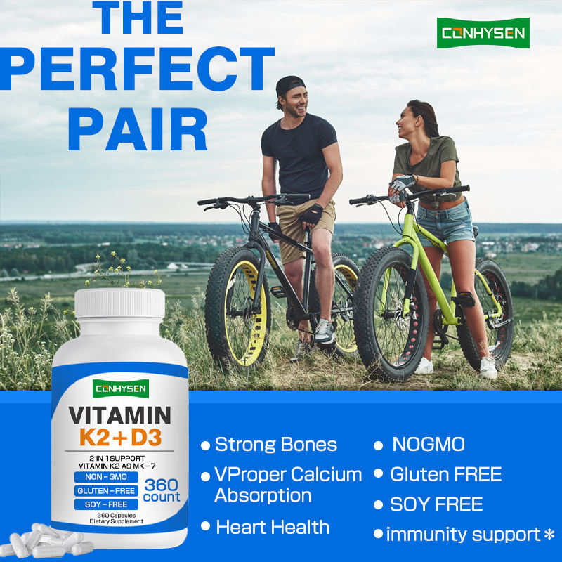 Anpassung Vitamin K2 D3 Kapseln 2-in-1-Support Kapsel stärkt Herz-Knochen- und Immungesundheit