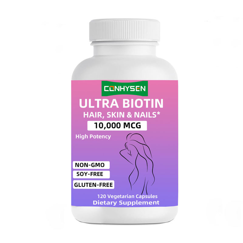 Custom Marken Ultra Biotin Kapseln Nicht-GVO fördert Haar Haut & Nägel Schönheitsmittel