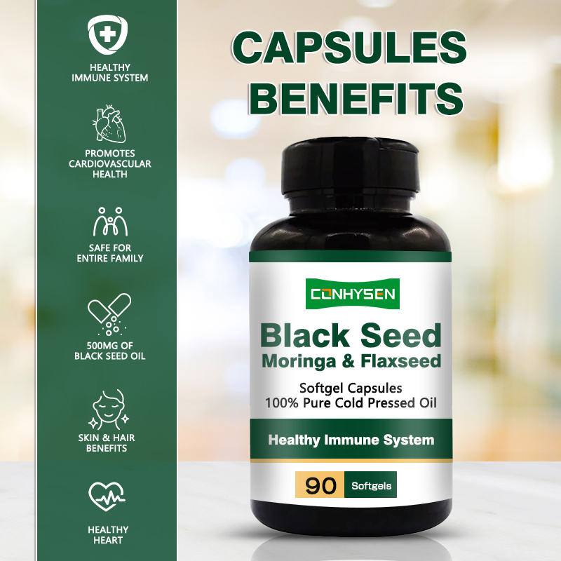 Schwarzkümmelöl Softgels 1000mg für Haar- und Hautgesundheit, 24 Monate haltbar