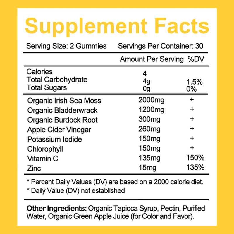 8-in-1-Meeresmoos Gummies Immun- und Schilddrüsenunterstützung Fabrik Anpassung