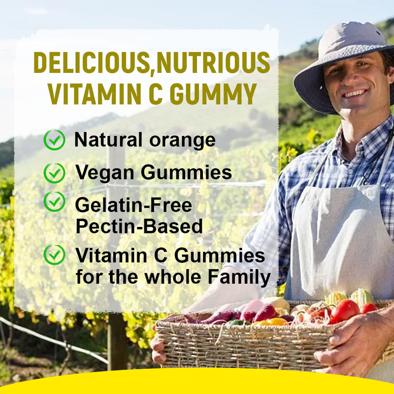 Maßgeschneiderte Vitamin-C-Gummibärchen mit Markenlogo, 60 Gummibärchen zur Unterstützung bei Entzündungen, Lieferant