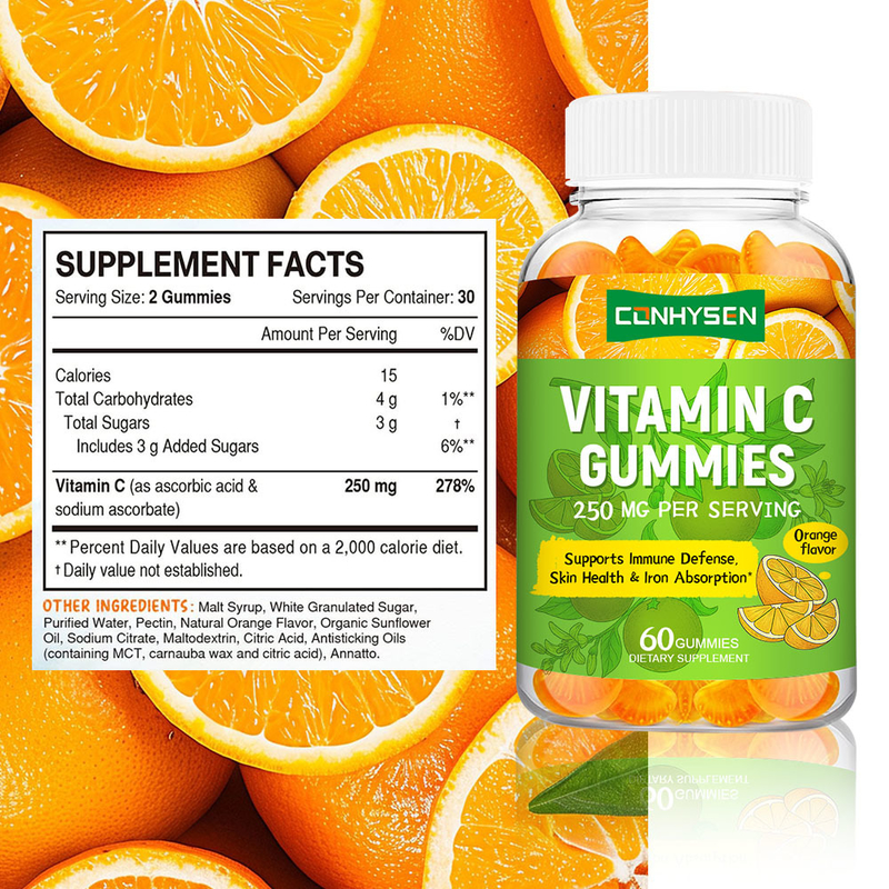 Vitamin C Gummies Natürliche Orange Geschmack Fabrik Großhandel Herz Energie Unterstützung