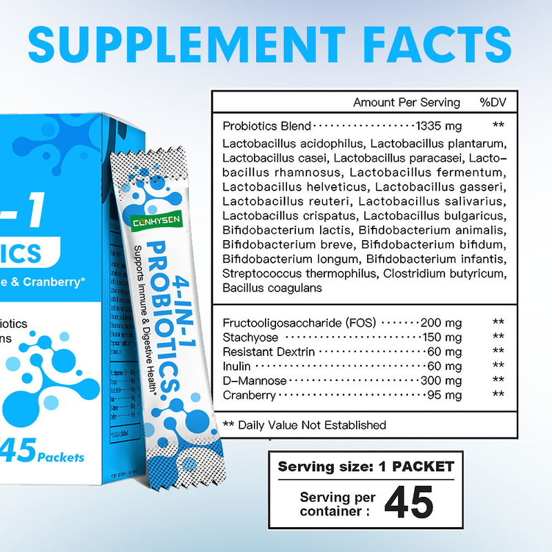 Fabrik 4-in-1 Probiotika Pulver D-Mannose kundenspezifische Marke pH-Balance aufrechterhalten