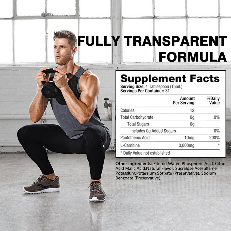 Großhandel Anpassung L-Carnitin Flüssig Shots fördert den Fettstoffwechsel und die Energieproduktion