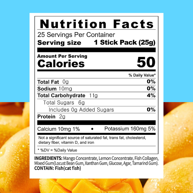 Kollagen-Gelee mit Mango unterstützt die Gesundheit von Gelenken und Knochen, kundenspezifisch gebrandet