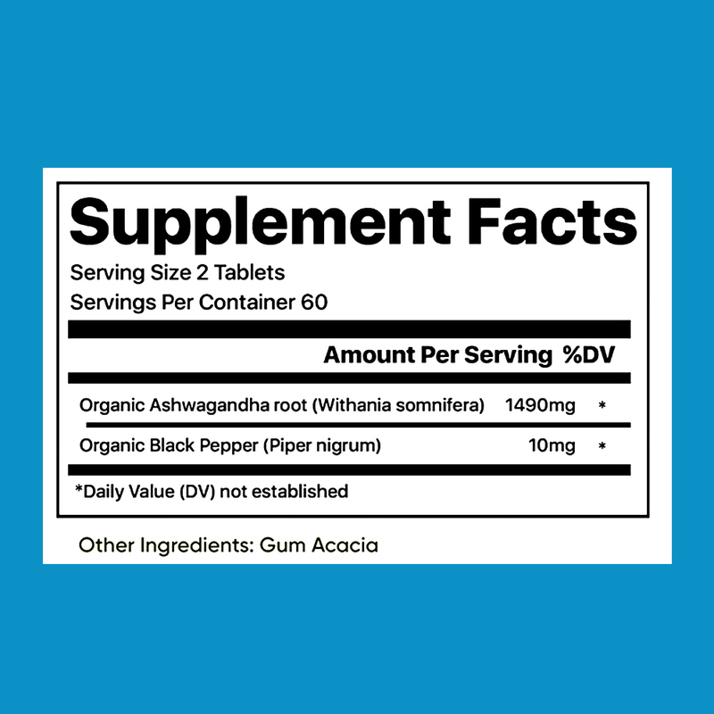 Verstärkte Absorptionsformel mit biologischem Ashwagandha und schwarzem Pfeffer
