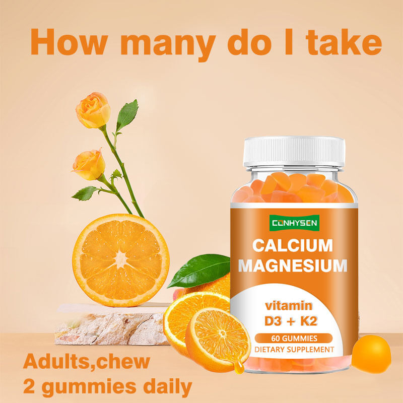 OEM Bio-Frucht-Kaugummis mit Geschmack, zuckerfrei, vegan, Calcium, Eisen, Zink, Selen, Vitamin D3 K2 für Erwachsene, Männer, Frauen