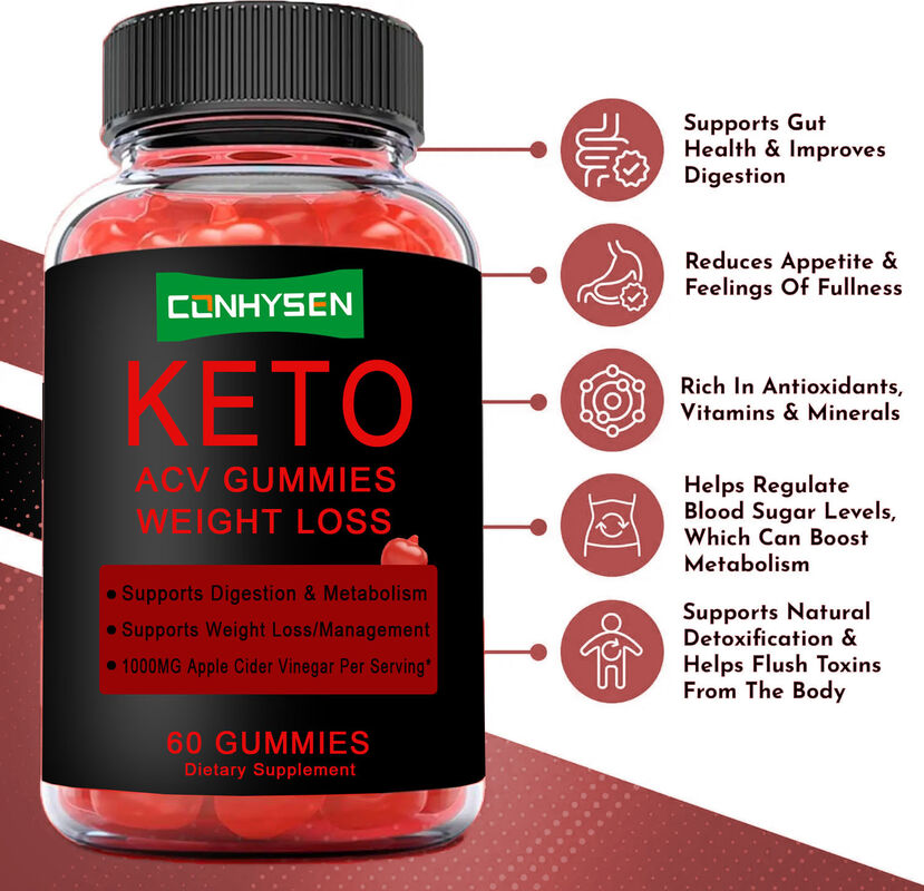 Großhandel Erwachsenenfreundlicher Apfelessig Keto ACV Gummies Folsäure Vitamine Ergänzung für Darmgesundheit & Stoffwechsel