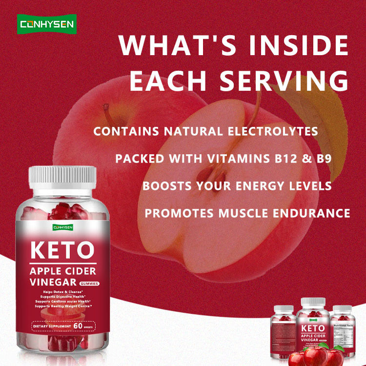 Hot Seller Private Label KETO Gummy Energy Fettverbrenner Schlankung Apfelcider Essig Keto Gummies KETO Gummies Null Zucker