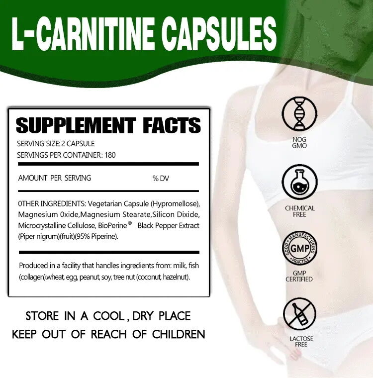 Private Label Nahrungsergänzungsmittel L-Carnitin Fumarat Lotusblatt Schlankheitsmittel Gewichtsverlust L-Carnitin Kapseln Ballaststoffe