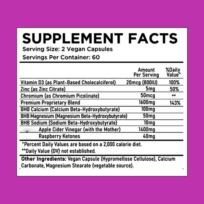 OEM ODM Keto-Kapseln Reich an BHB ACV Vitamine Zink Chrom Unterstützt Effiziente Stoffwechselaktivität Abnehmkapseln