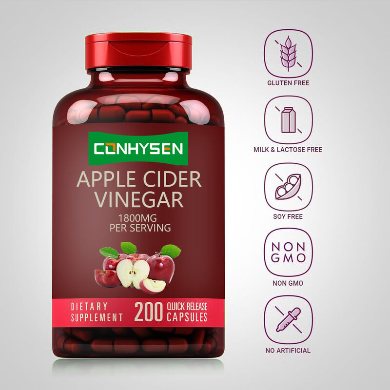 OEM/ODM ACV Nahrungsergänzungsmittel Unterstützung Verdauung & Entgiftung Gewichtsmanagement Apfelessig Kapseln für Männer Frauen