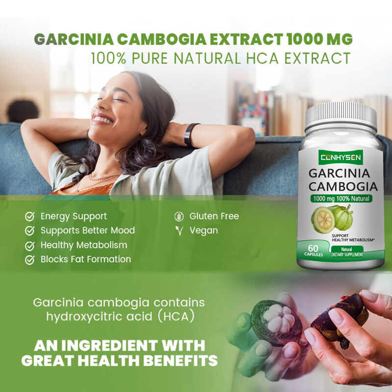 Private Label Garcinia Cambogia Kräuterpräparate Garcinia Cambogia Kapseln Unterstützen einen gesunden Stoffwechsel & Fördern eine bessere Stimmung