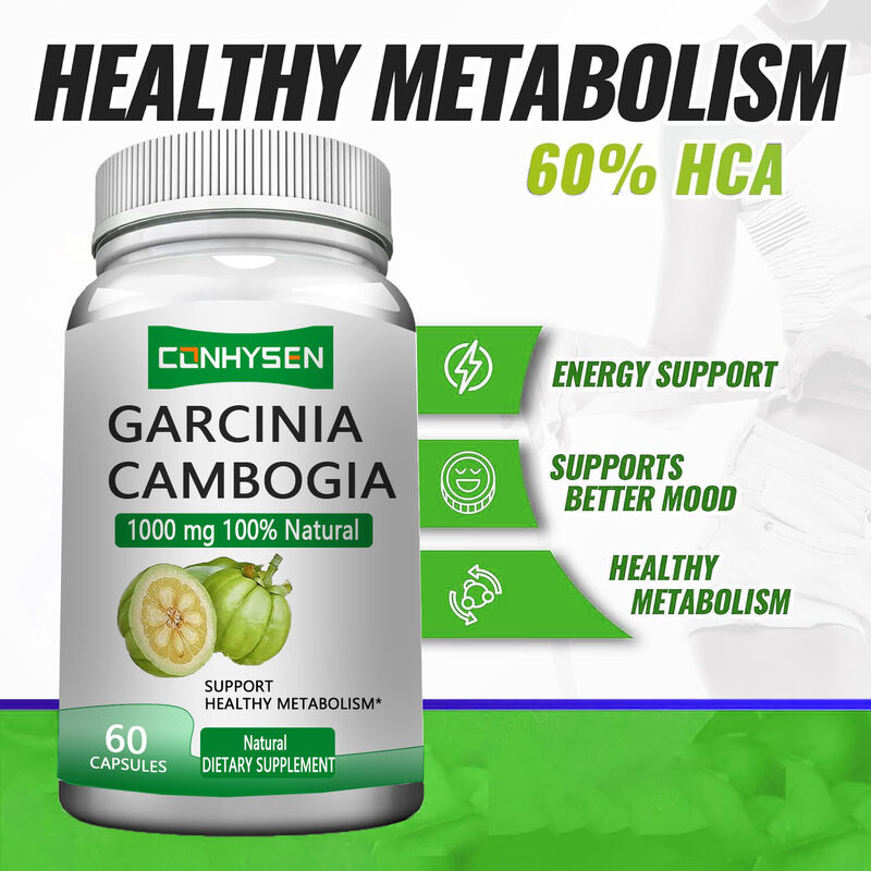 Private Label Garcinia Cambogia Kräuterpräparate Garcinia Cambogia Kapseln Unterstützen einen gesunden Stoffwechsel & Fördern eine bessere Stimmung