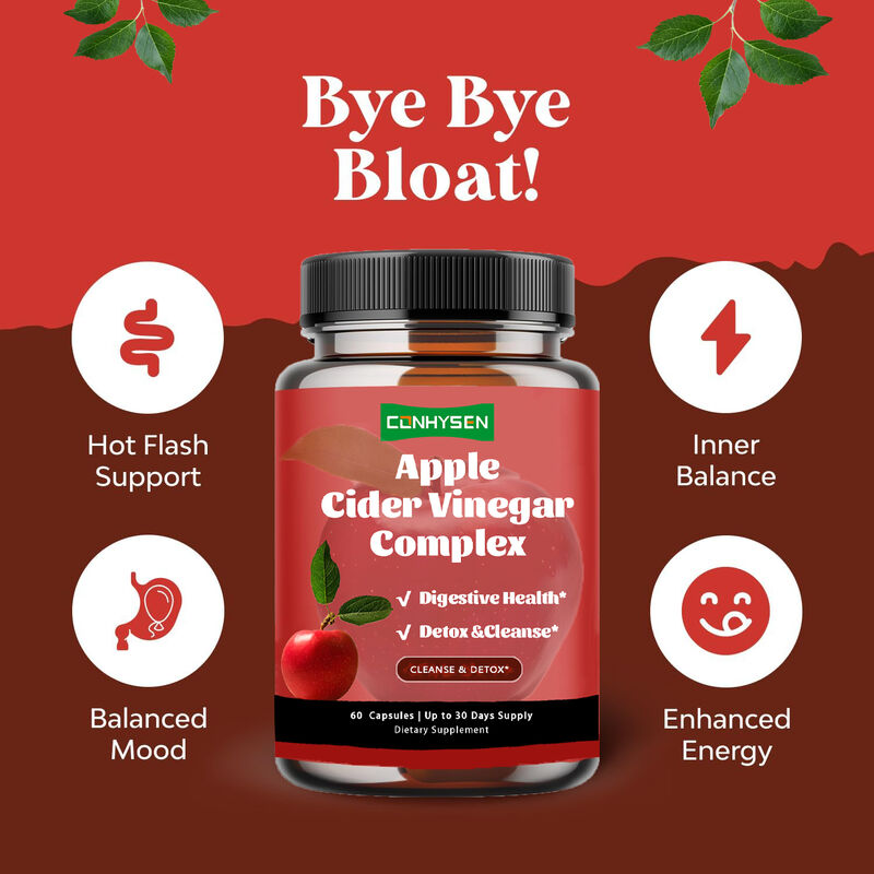 OEM Private Label Weight Control Healthcare Dietary Supplement for Women & Men Apple Cider Vinegar Complex Capsules