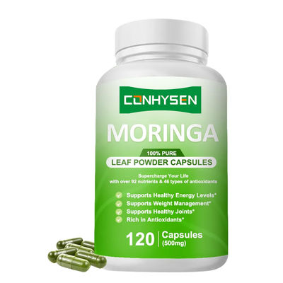 100% reines Moringa-Blattpulver Kapseln Pflanzenpräparate unterstützen die Gesundheit der Prostata
