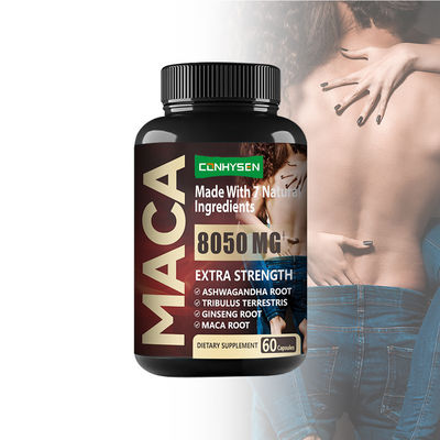 Customized Logo Bio Maca-Wurzel Pulver Kapseln für starke Mann Kraft
