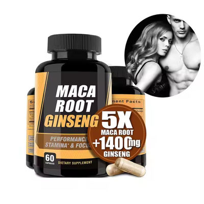 Private Label Männliche Leistungskapseln Maca-Wurzel-Pillen fördern Stärke Ausdauer Gesundheit