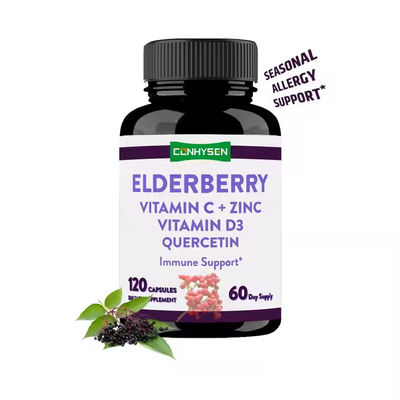 Elderberry Kapseln mit Vitamin C Quercetin-Extrakt unterstützen die Immungesundheit