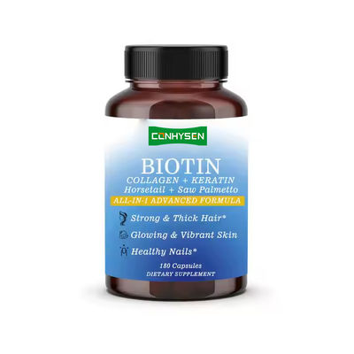 OEM Marke Kollagen Biotin Kapseln Keratin Ergänzung verbessern Haut Strahlung