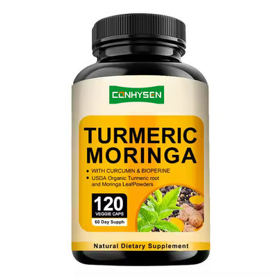 Kurkuma und Moringa Kapseln reich an Kurkuma-Wurzextrakt Ergänzung stärken die Immunität