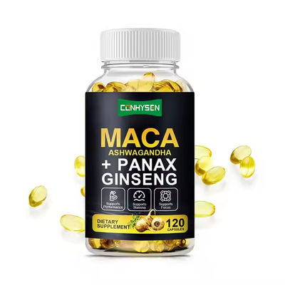 Kräutergesundheit Maca Ergänzung Softgels Ashwagandha Ginseng für Männer Vitaminverbesserungsmittel