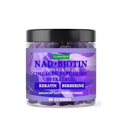 Custom NAD Biotin Gummies mit Multivitamin reduziert Falten und feine Linie