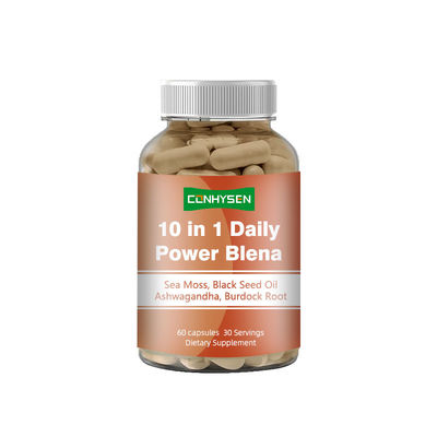 10 in 1 tägliche Energie Blena Sea Moss Kapseln fördern das emotionale Gleichgewicht mit Ashwagandha