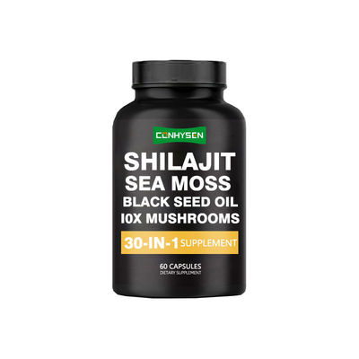 30-in-1-Nahrungsergänzungsmittel Shilajit-Kapseln für natürliche Stärke Sea Moss Kapseln