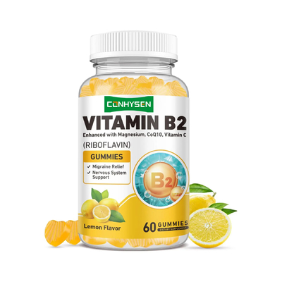 OEM ODM Zuckerfrei Magnesium Ernährungsunterstützung Nervensystem Vitamin B2 Gummies